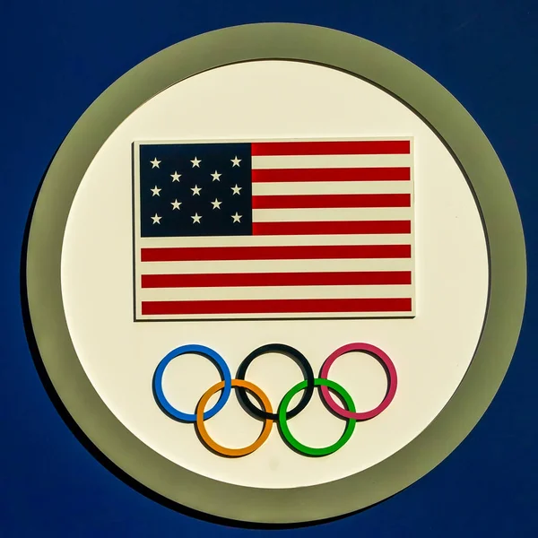 Lake Placid Nueva York Agosto 2020 Logotipo Del Equipo Olímpico —  Fotos de Stock
