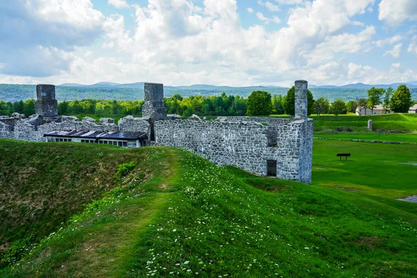 Ruiny Baraków Fort Crown Point Stanie Nowy Jork — Zdjęcie stockowe