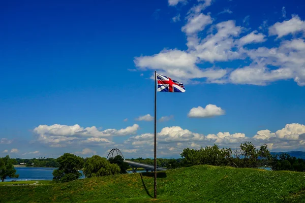 Brittisk Flagga Vid Fort Crown Point Norra New York — Stockfoto