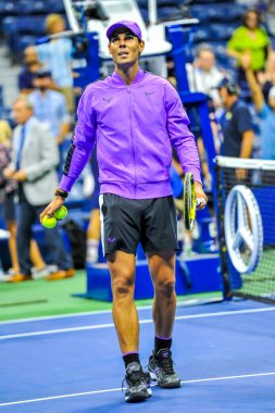 NEW YORK - 4 Eylül 2019: İspanya Grand Slam şampiyonu Rafael Nadal, Billie Jean King Ulusal Tenis Merkezi 'nde oynanan 2019 ABD Açık çeyrek final karşılaşmasından sonra zaferini kutladı
