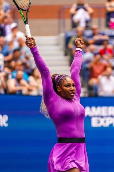 New York September 2019 Grand Slam Champion Serena Williams Celebrates — Stock Photo, Image