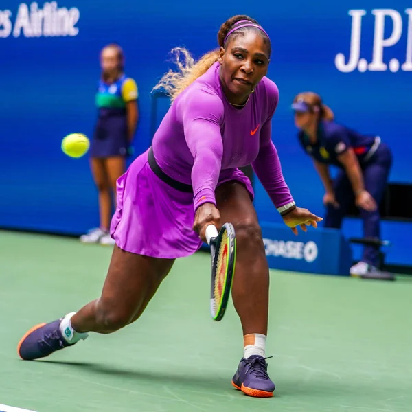 Nowość York Wrzesień 2019 Mistrzyni Wielkiego Szlema Serena Williams Akcji — Zdjęcie stockowe