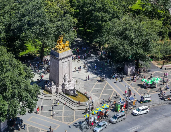 2017年7月30日 美国缅因州纪念碑的空中景观 建于1913年 位于纽约市中央公园西南角 — 图库照片