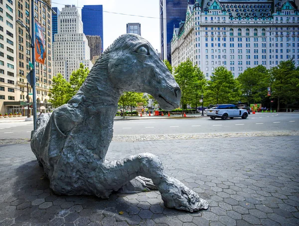 New York July 2020 Jean Marie Appriou Horses Sculpture Entrance — Stock Photo, Image