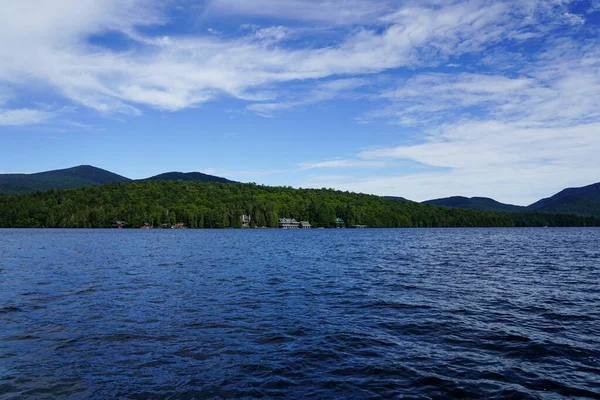 Belo Lago Plácido Nova York Estados Adirondack Montanhas — Fotografia de Stock