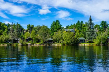 Lake PlaCID, New York - 20 Ağustos 2020 Ödül kazanan Lake Placid Lodge. Placid Gölü kıyısında yer alan tek oteldir.