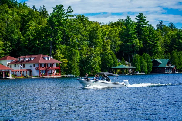 Gölü Placid New York Ağustos 2020 Kayıkçılar New York Adirondack — Stok fotoğraf