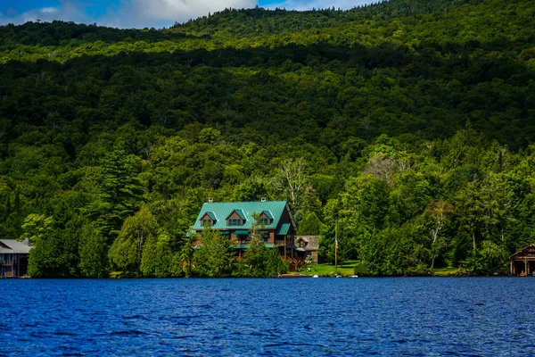 Lake Placid New York August 2020 Luxury Boathouse Lake Placid — Stock Photo, Image