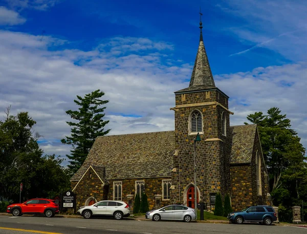 Lake Placid Nueva York Agosto 2020 Adirondack Community Church Lake —  Fotos de Stock