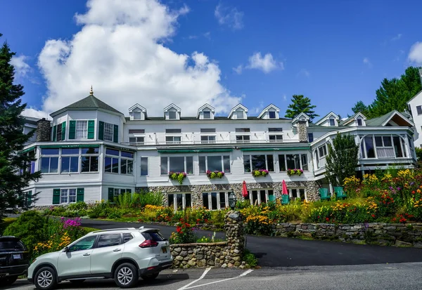 Lake Placid New York August 2020 Mirror Lake Inn Lake — Stockfoto