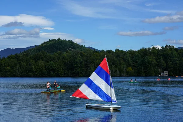 Lake Placid New York August 2020 Besucher Und Einheimische Genießen — Stockfoto