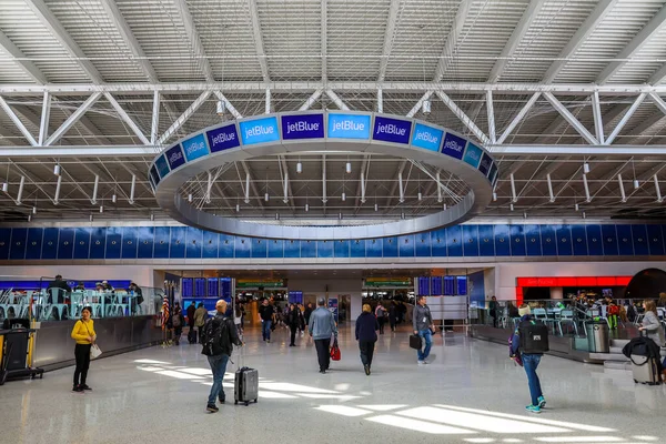 New York März 2019 Innenansicht Des Jetblue Terminal Jfk International — Stockfoto