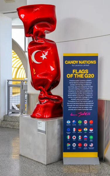 New York Maart 2019 Een Sculptuur Met Vlag Van Turkije — Stockfoto