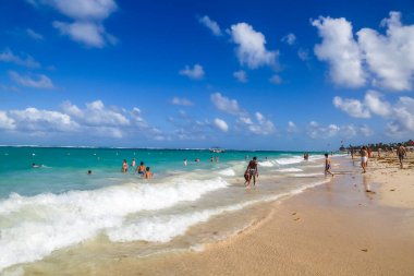 PUNTA CANA, DOMINICAN REUBLIC - 1 Ocak 2019: Punta Cana, Dominik Cumhuriyeti 'ndeki Bavaro Sahili 