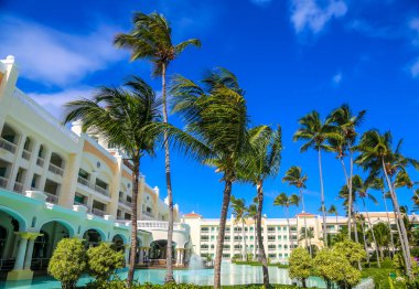 PUNTA CANA, DOMINICAN Cumhuriyet - 31 Aralık 2018: Punta Cana, Dominik Cumhuriyeti 'ndeki Iberostar Grand Hotel Bavaro tatil beldesi