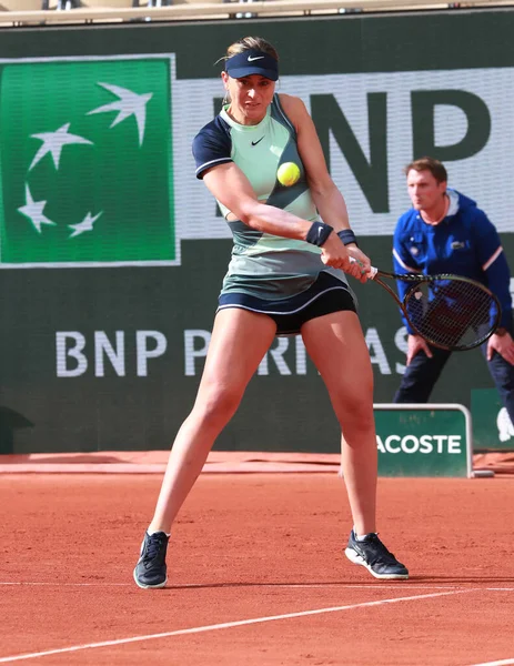 Paris Frankrike Maj 2022 Professionell Tennisspelare Paula Badosa Aktion Sin Stockfoto