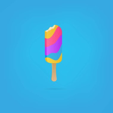 çok renkli dondurma dondurma mavi zemin üzerine