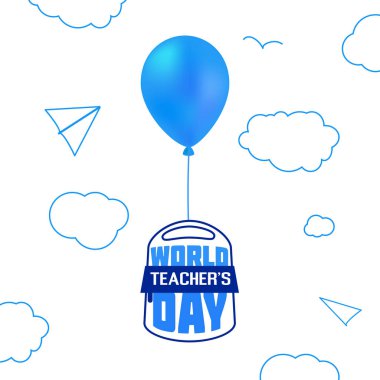 Öğretmenler günü okul sırt çantasında balon vektör