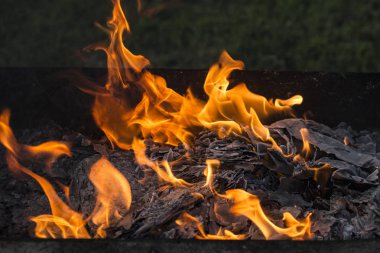 Yanan ateş. Yanan belgeleri. Ateş ruhları dans. Ateşleme kağıt.