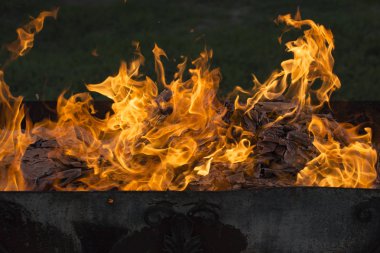 Yanan ateş. Yanan belgeleri. Ateş ruhları dans. Ateşleme kağıt.
