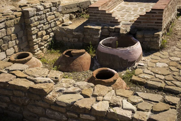 Ancienne Tradition Traitement Raisin Excavation Civilisation Des Grecs Anciens Cave — Photo