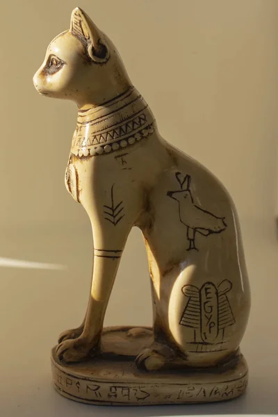 Кошки Древнем Египте Статуэтка Является Символом Плодородия Солнца — стоковое фото