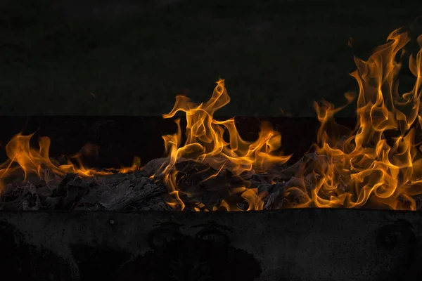 Fogo Flamejante Documentos Arder Dança Espíritos Fogo Ignição Papel — Fotografia de Stock