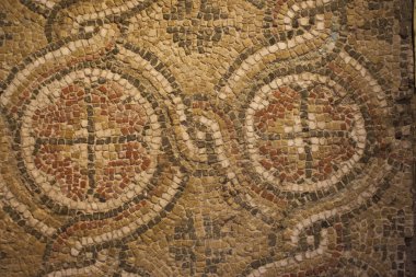 Bizans döşeme mozaiği. Bir süs smalt dilim yapılmış.