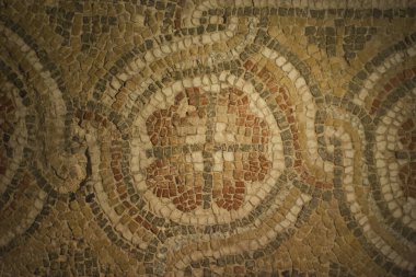 Bizans döşeme mozaiği. Bir süs smalt dilim yapılmış.