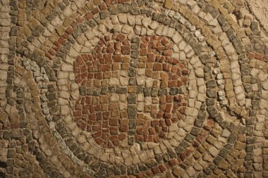 Bizans döşeme mozaiği. Bir süs smalt dilim yapılmış.