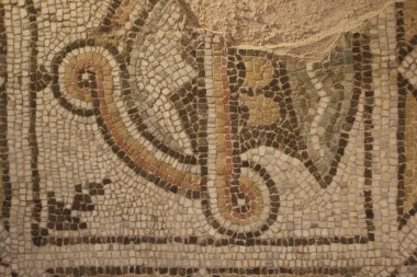 Bizans döşeme mozaiği. Bir süs smalt dilim yapılmış.