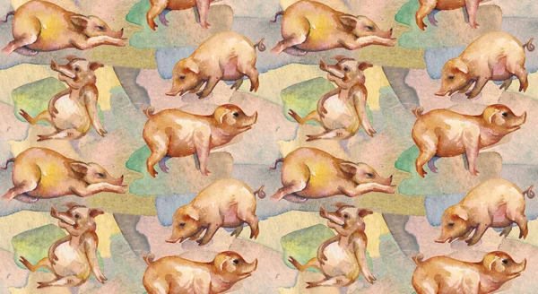 Porcos Quinta Padrão Sem Costura Design Impressão Para Têxteis Tecido — Fotografia de Stock