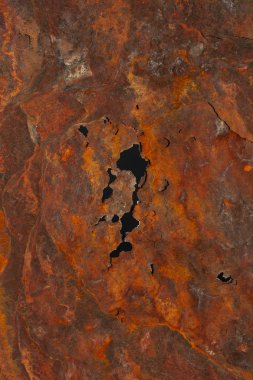 Paslı demir sac. Ölümcül oksidasyon metal. Ölü bir gemi deniz kenarında yok.