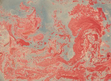 Kağıt üzerinde boya lekesi. Su sıçramalarına ve noktalar boya doku. Ebru - antik teknik çizim oryantal. Kaotik soyut organik tasarım. Marbleized.