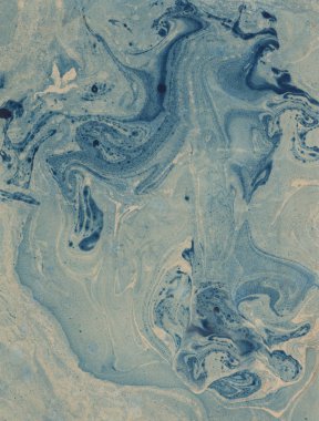 Kağıt üzerinde boya lekesi. Su sıçramalarına ve noktalar boya doku. Ebru - antik teknik çizim oryantal. Kaotik soyut organik tasarım. Marbleized.