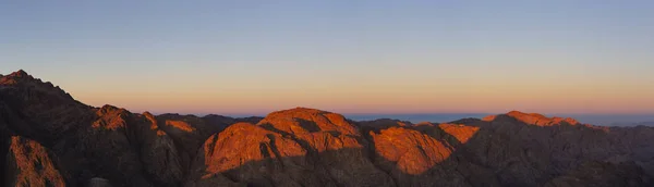 Egipt Mount Sinai Rano Świcie Mount Horeb Gabal Musa Mojżesza — Zdjęcie stockowe