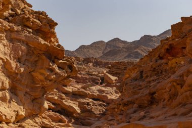 Renkli Kanyon, Sina yarımadasında bir kaya oluşumudur. Nuweiba, Mısır manzarası.