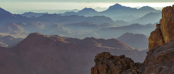 Egypte Mont Sinaï Matin Lever Soleil Mont Horeb Gabal Musa — Photo