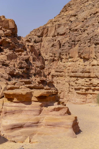 Coloured Canyon Uma Formação Rochosa Península Sinai Imagens Nuweiba Egito — Fotografia de Stock