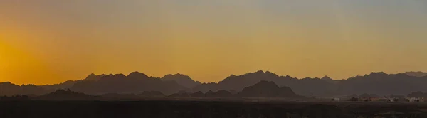 Sharm Sheikh Coucher Soleil Banlieue Ville Egypte Montagnes Péninsule Sinaï — Photo