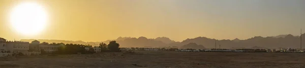 Sharm Sheikh Zonsondergang Rand Van Stad Egypte Bergen Van Het — Stockfoto