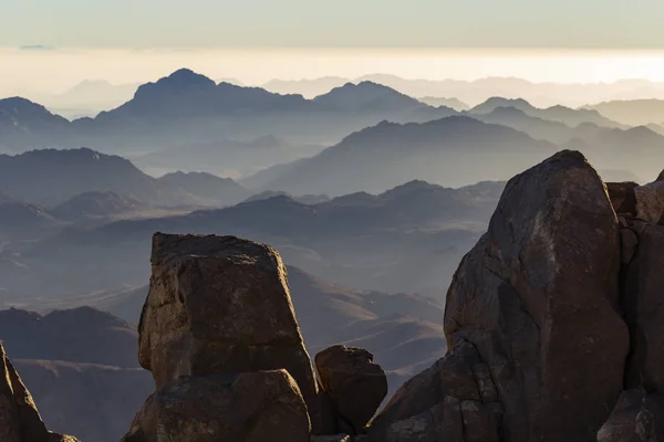 Egypte Mont Sinaï Matin Lever Soleil Mont Horeb Gabal Musa — Photo