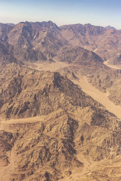 Luftaufnahme Des Sinai Gebirges Und Der Sandigen Hochebene Ägyptens — Stockfoto