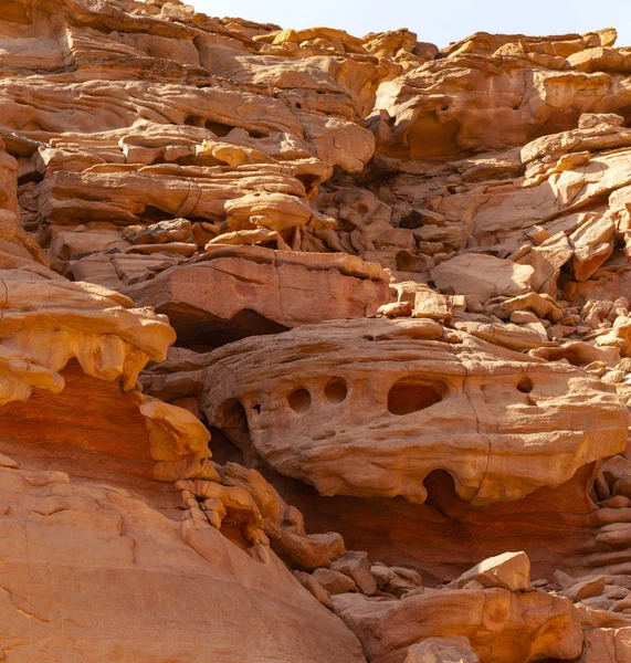 Cañón Color Una Formación Rocosa Península Del Sinaí Lugares Interés — Foto de Stock