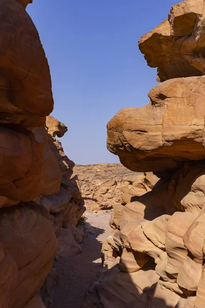 Цветной Каньон Представляет Собой Скальное Образование Синайском Полуострове Достопримечательности Нувейбы — стоковое фото