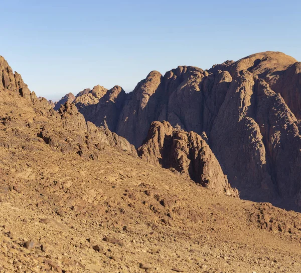 Egyiptom Mount Sinai Reggel Napkeltekor Mount Horeb Geráné Musa Mózes — Stock Fotó