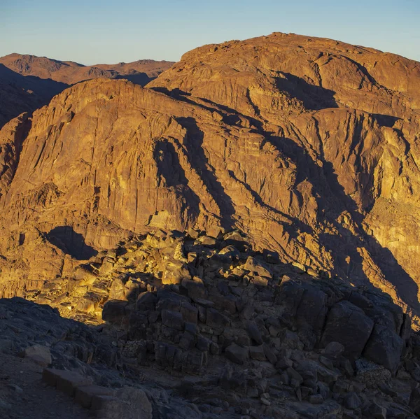 Egito Monte Sinai Manhã Nascer Sol Monte Horeb Gabal Musa — Fotografia de Stock