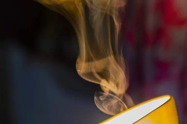Steam Rises Mug Smoke Fire — Stock Photo, Image