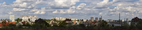 Utkanten Chisinau Panorama Med Huvudstaden Moldavien Molnigt Himmel Före Regnet — Stockfoto