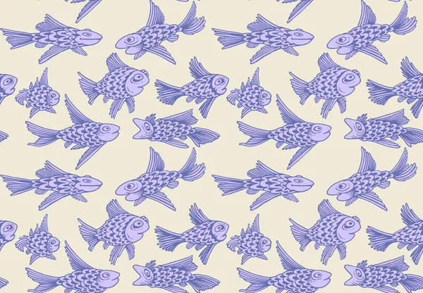 Ornement Avec Des Poissons Motif Tissé Sans Couture Impression Design — Photo